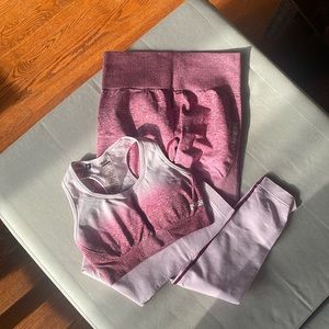 Like New - RARE Gymshark Ombré Seamless Workout Set - Red/Pink